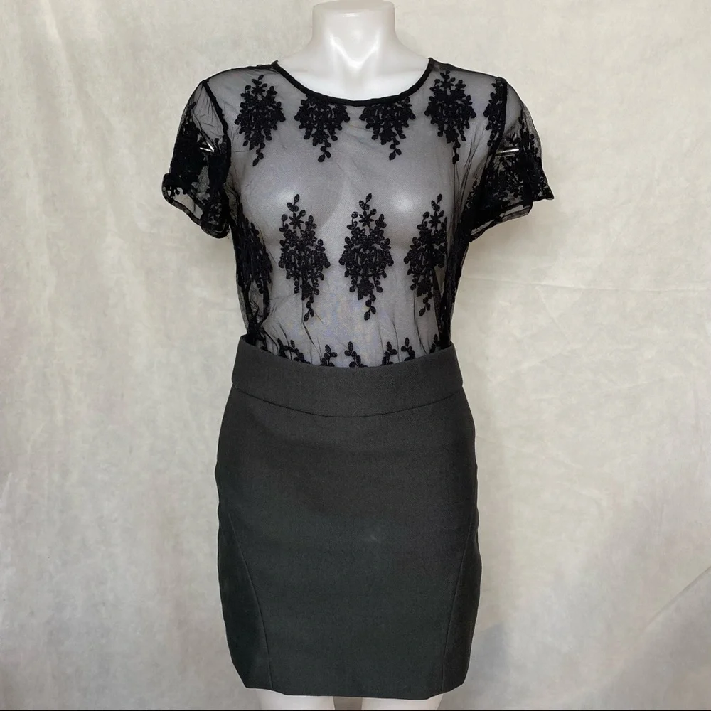 Banana Republic Grey Pencil Mini Business Skirt - Picture 1 of 8